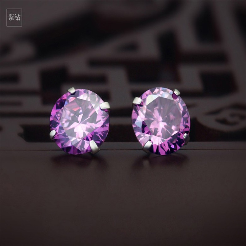 New 925 Sterling Silver CZ Stud Earring For Women Men Fine Jewelry Simple Trendy Cubic Zircon Ear Studs Wedding Jewelry
