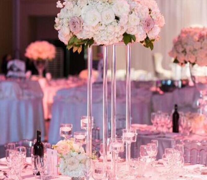 Wedding Porps Acrylic Flower Stand Crystal Vase Transparent Load Lead Table Center Frame Candle Holder Home Decoration