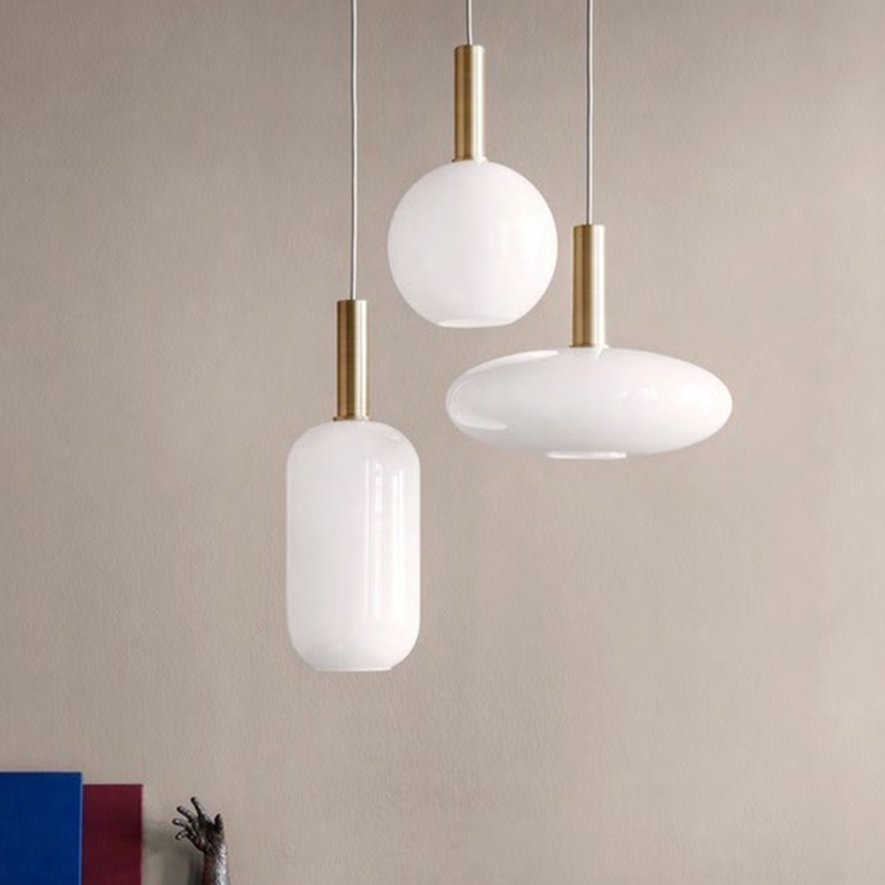 New classical Nordic Simple Living room Restaurant Pendant Lamps Milk white glass shade Droplight Led E27 Bedroom lights