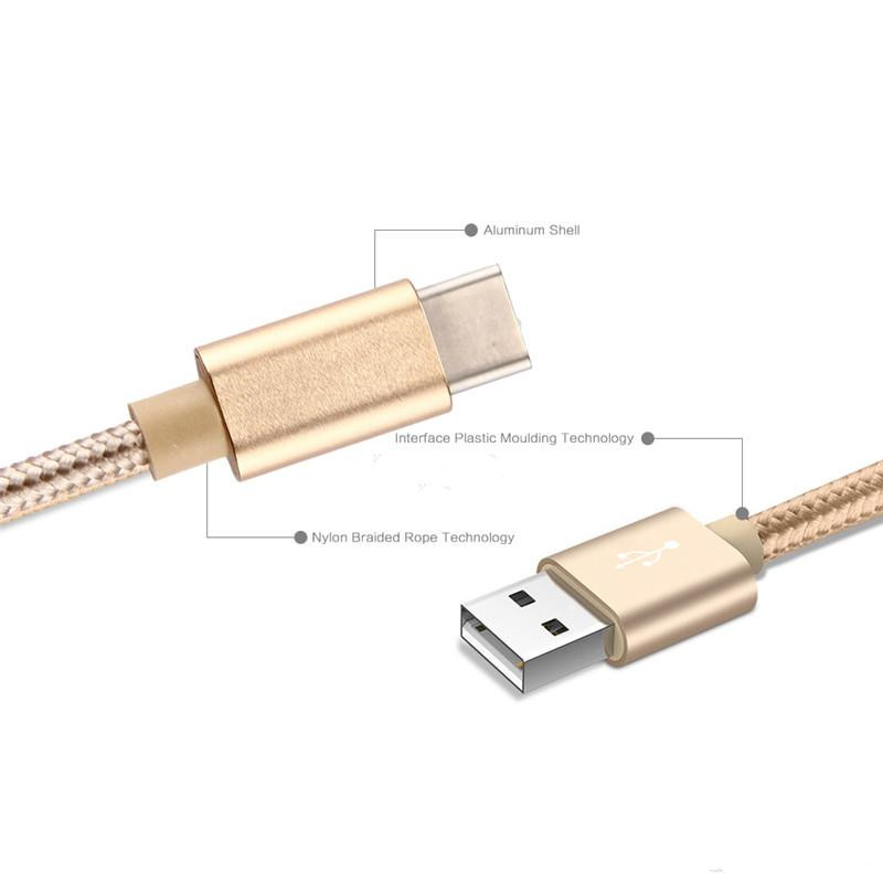 Braided Micro USB 2.0 Cables V8 Type-C Data Sync Charging For Smart Phone 2A Fast Charging