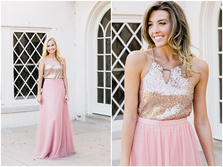 Blush Pink Sequin Top Long Bridesmaid Dresses Tulle Skirt Sexy Spaghetti Straps Custom Made Plus Size Formal Wedding Guest Dress