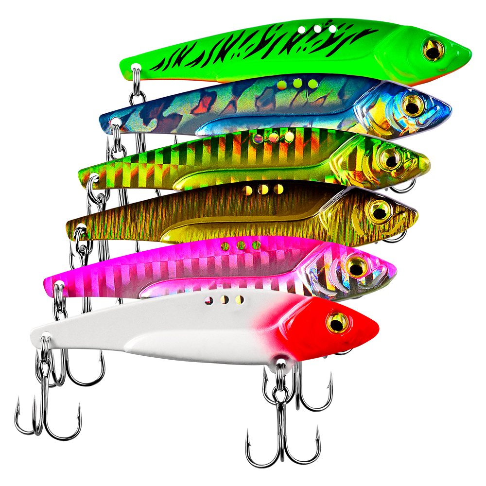 Sinking Spinners VIB Bait 5g-7g-12g-17g-20g 3D Eye Fishing Lure Metal Spoons Lure with Hooks 6 Color Hard Bait от DHgate WW