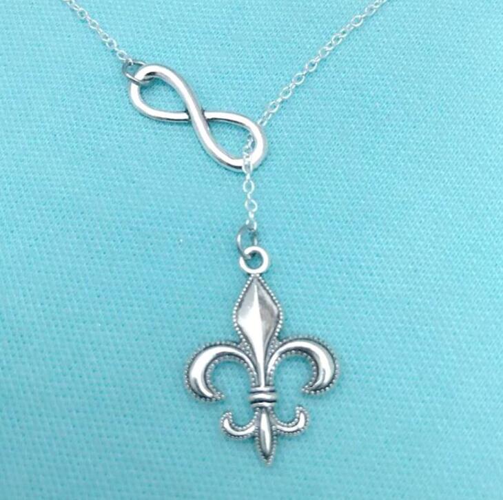 Infinity Lariat Fleur De Lis Necklace Pendants Vintage Silver Statement Choker Collares Chain Necklaces For Womens Jewelry Gift Exquisite
Infinity Lariat Fleur De Lis Necklace Pendants Vintage Silver Statement Choker Collares Chain Necklaces For Womens Jewelry Gift Exquisite