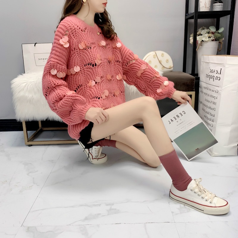 Lazy Wind Sweater Female 2019 New Style Loose and Slender Hollow-out Sweater Net Red Knitted Overcoat Student, Blue
Lazy Wind Sweater Female 2019 New Style Loose and Slender Hollow-out Sweater Net Red Knitted Overcoat Student, Blue