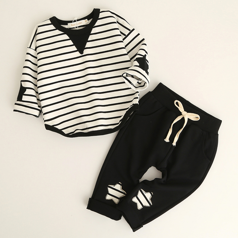 Baby Clothing Sets Kids Clothes Autumn Baby Sets Kids Long Sleeve Sports Suits Bow Tie T-shirts + Pants Boys Clothes