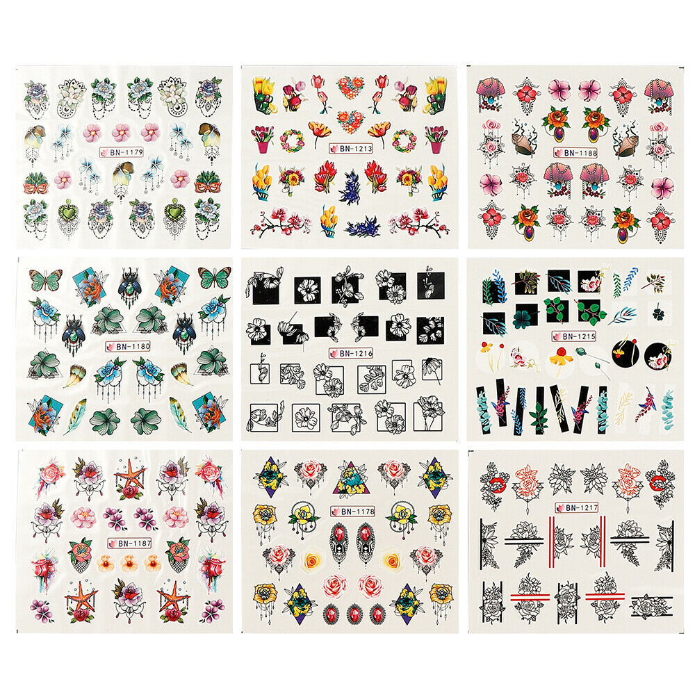 24 Nail Stickers 3D Colorful Mixed Art Nail Art Nail DIY A987