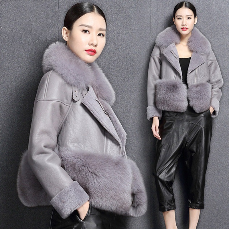 Russia Winter Ladies Real Fur Coat Women With Natural Fur Collar Genuine Sheepskin Jacket Shearling Lamb Inside, Black
Russia Winter Ladies Real Fur Coat Women With Natural Fur Collar Genuine Sheepskin Jacket Shearling Lamb Inside, Black