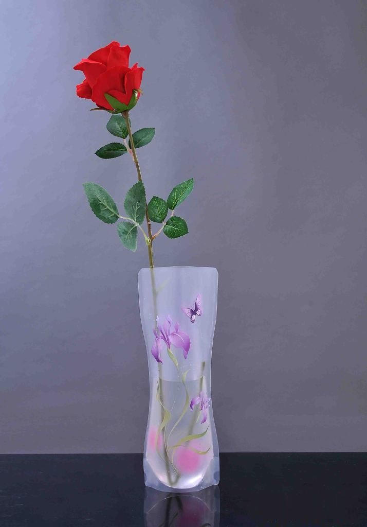 Foldable Plastic Vase Reused Plastic Indestructible Vases For Flower Home Decoration Party Eco-friendly PVC Flower Vase