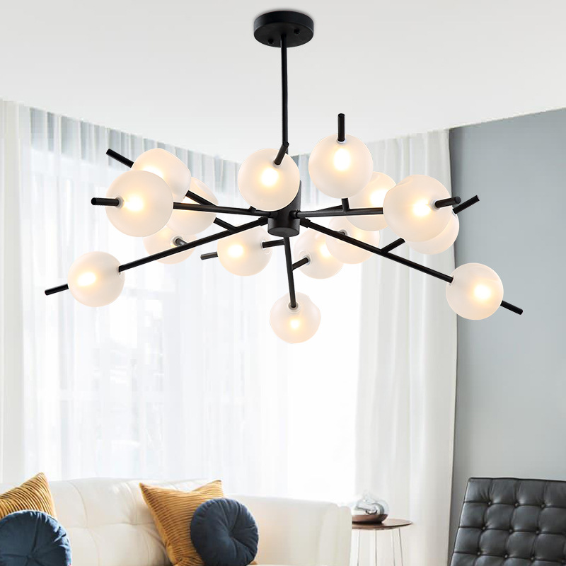 LED chandelier loft deco fixtures Glass suspension luminaires Nordic hanging lights bedroom lighting living room suspended lamps