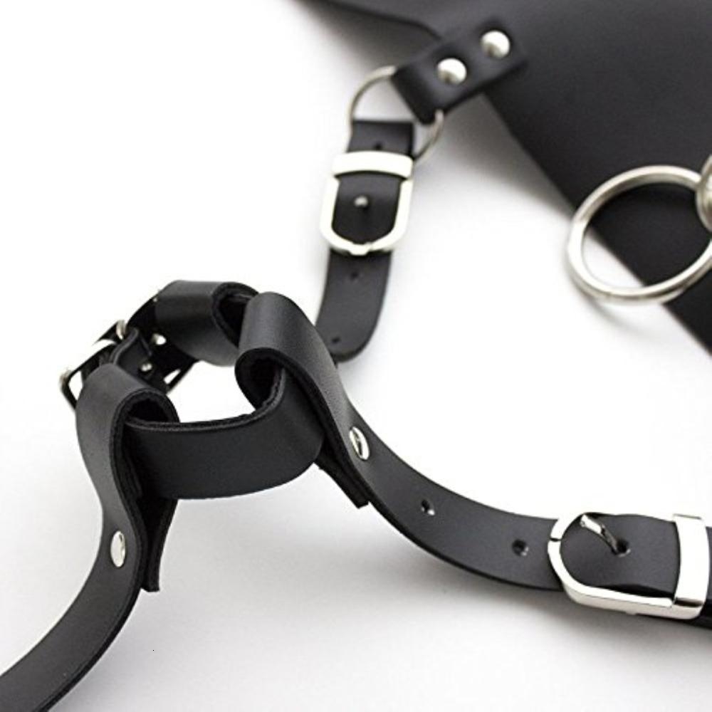 PU Leather Forced Orgasm Belt Female Chastity Belt Magic Wand Holder bdsm Bondage Restraints Harness Sex Toys for Couples Y191203