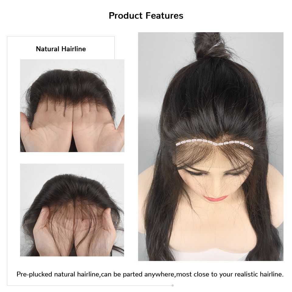 Straight Lace Front Human Hair Wigs Human Hair Guleless Pre Plucked With Baby Hair whole
