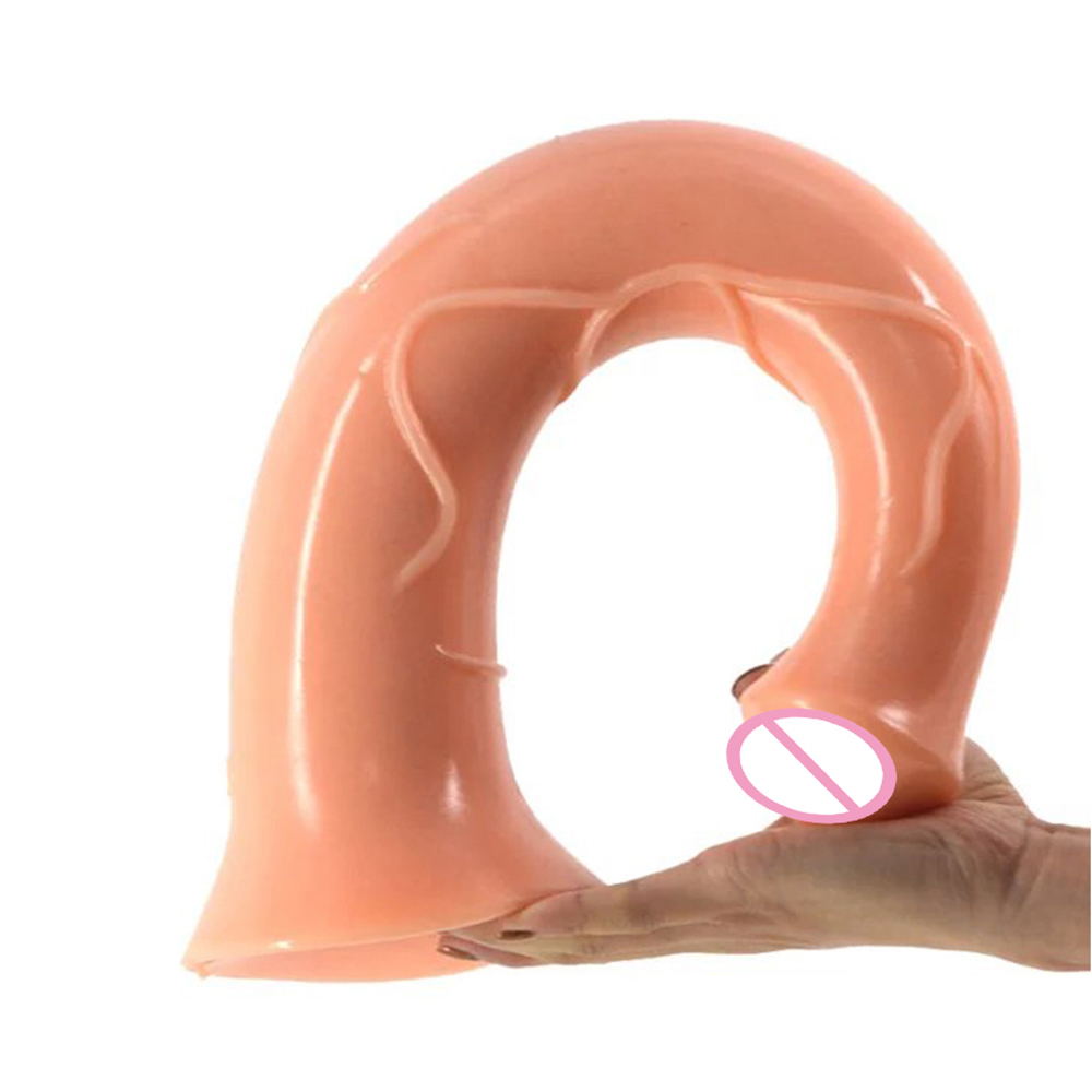 FAAK Sex Toys 17,2 pouces long gode géant chair pénis Big Dildo Femmes Animaux Lesbiennes Vagin Anus Massage Cheval Dildo T200630