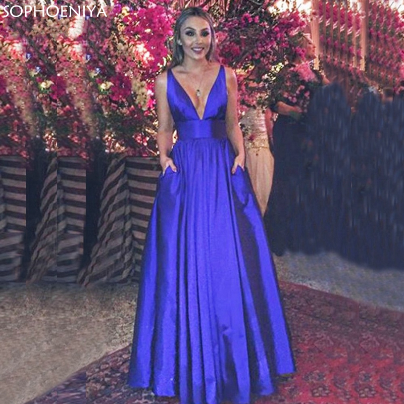 New Arrival Vestidos Royal Blue Evening Dress 2020 Simple Sexy V Neck Women Formal Sash A line Prom dresses Vestidos de fiesta
New Arrival Vestidos Royal Blue Evening Dress 2020 Simple Sexy V Neck Women Formal Sash A line Prom dresses Vestidos de fiesta
