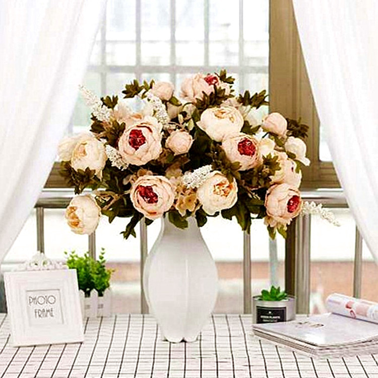 13 Head European Style Cored Peony Peony Living Room Home Dining Table Decorative Flower Imitation Flowers, Light green
13 Head European Style Cored Peony Peony Living Room Home Dining Table Decorative Flower Imitation Flowers, Light green
