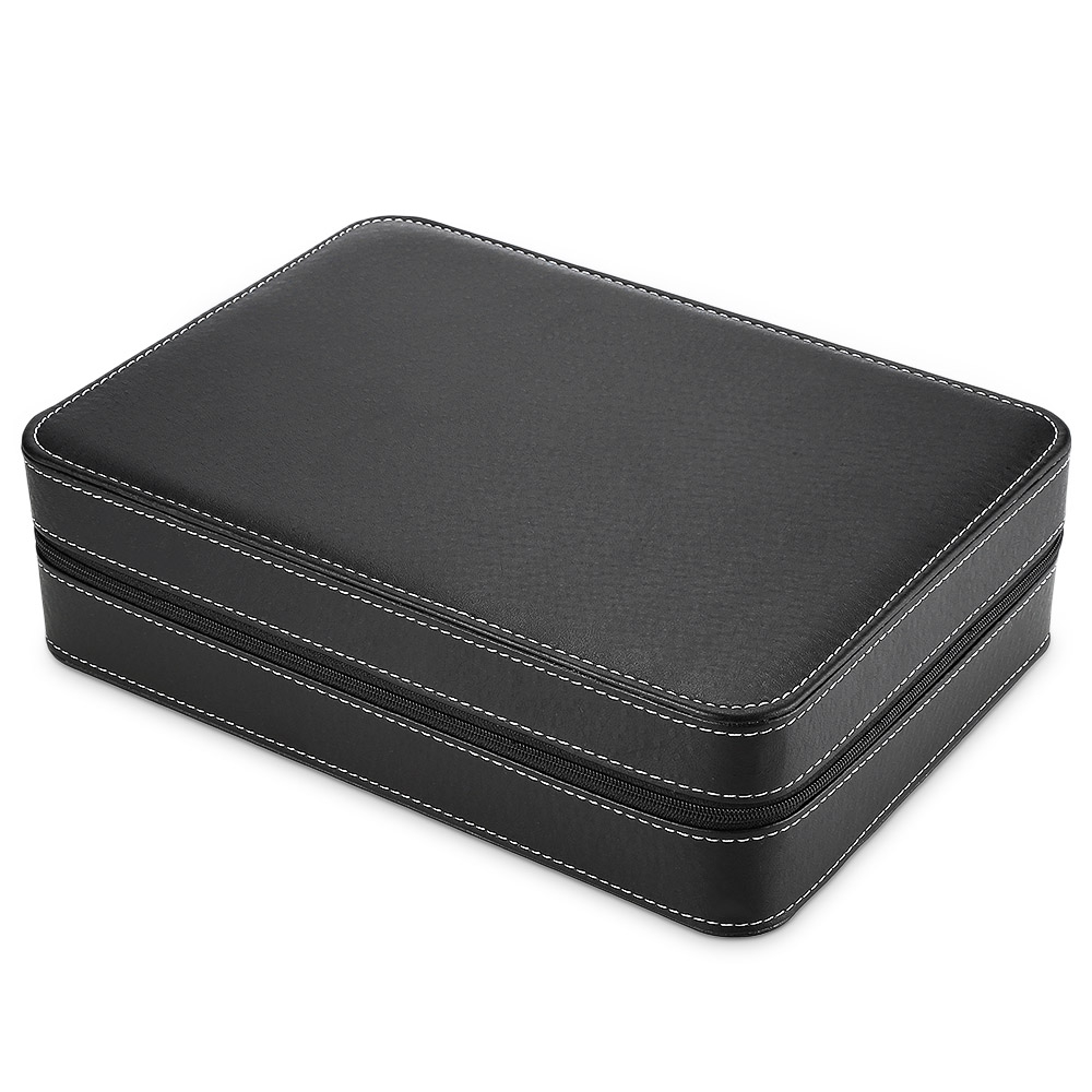 Special For Travel Sport Protect 10 Grids PU Leather Wristwatch Box CaseZipper Travel Watch Jewelry Storage Bag Box