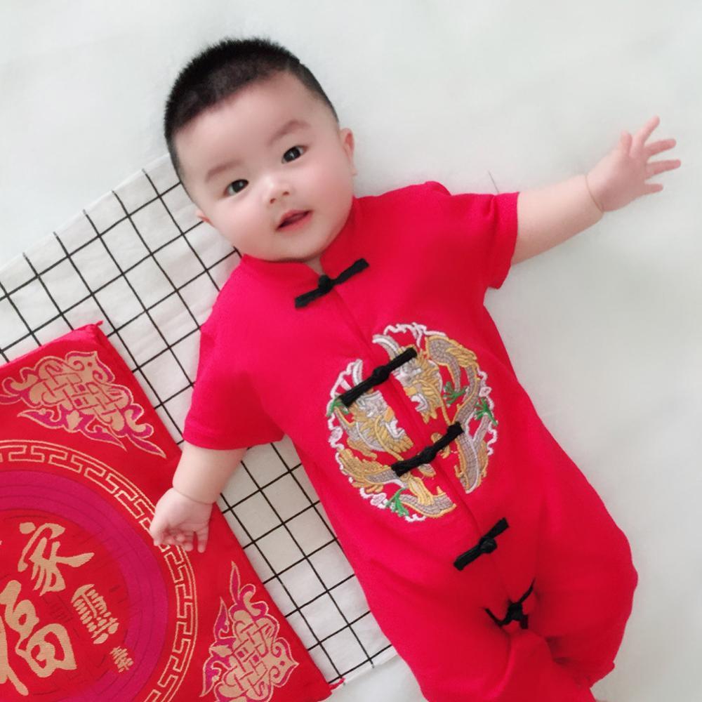 baby clothes Chinese style baby suit Newborn Infant Girls Boys New Year Embroidery Romper Jumpsuit Outfits #3N27