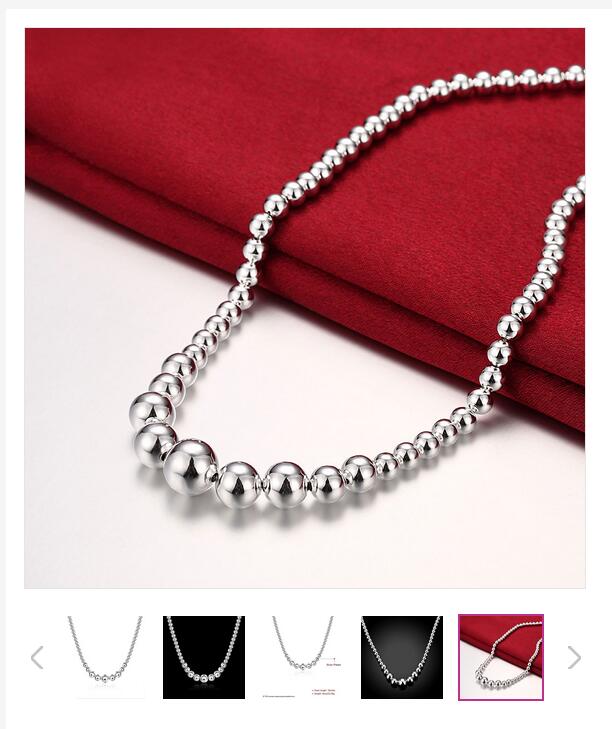 Wholesale Big small Beads necklace sterling silver plate necklace STSN195,brand new fashion 925 silver Chains necklace factory direct sale