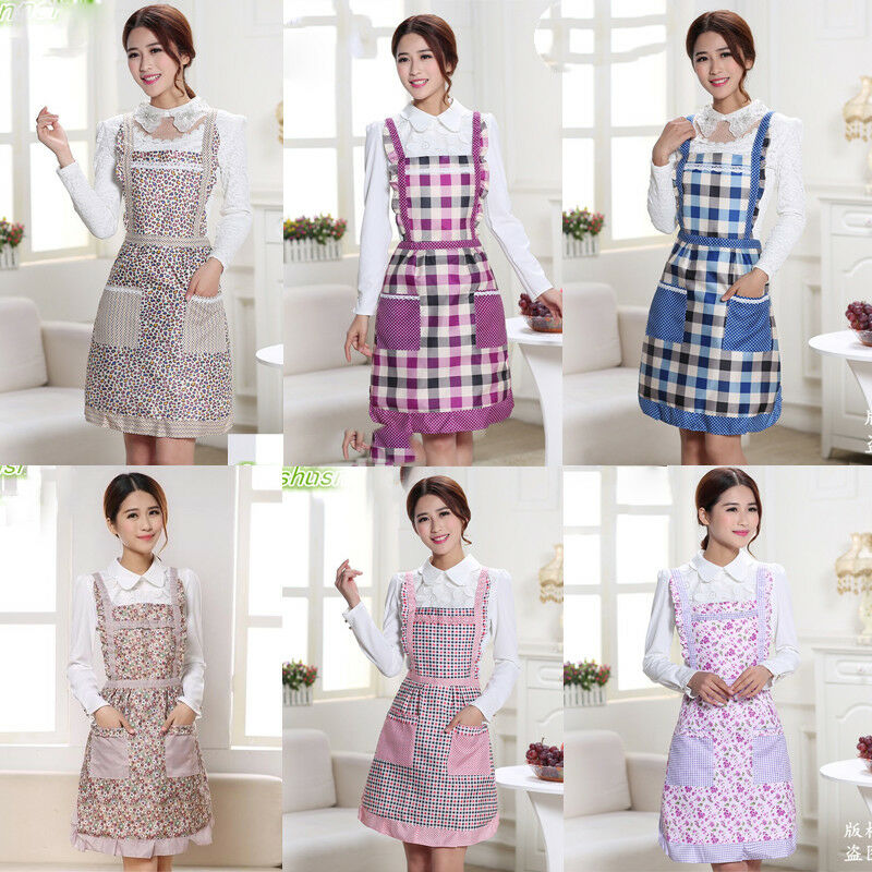 2019 Newest Women Funny Plaid Aprons Chefs Kitchen Vintage Novelty + Pockets For Cooking BBQ Xmas Cleaning Sleeveless Apron