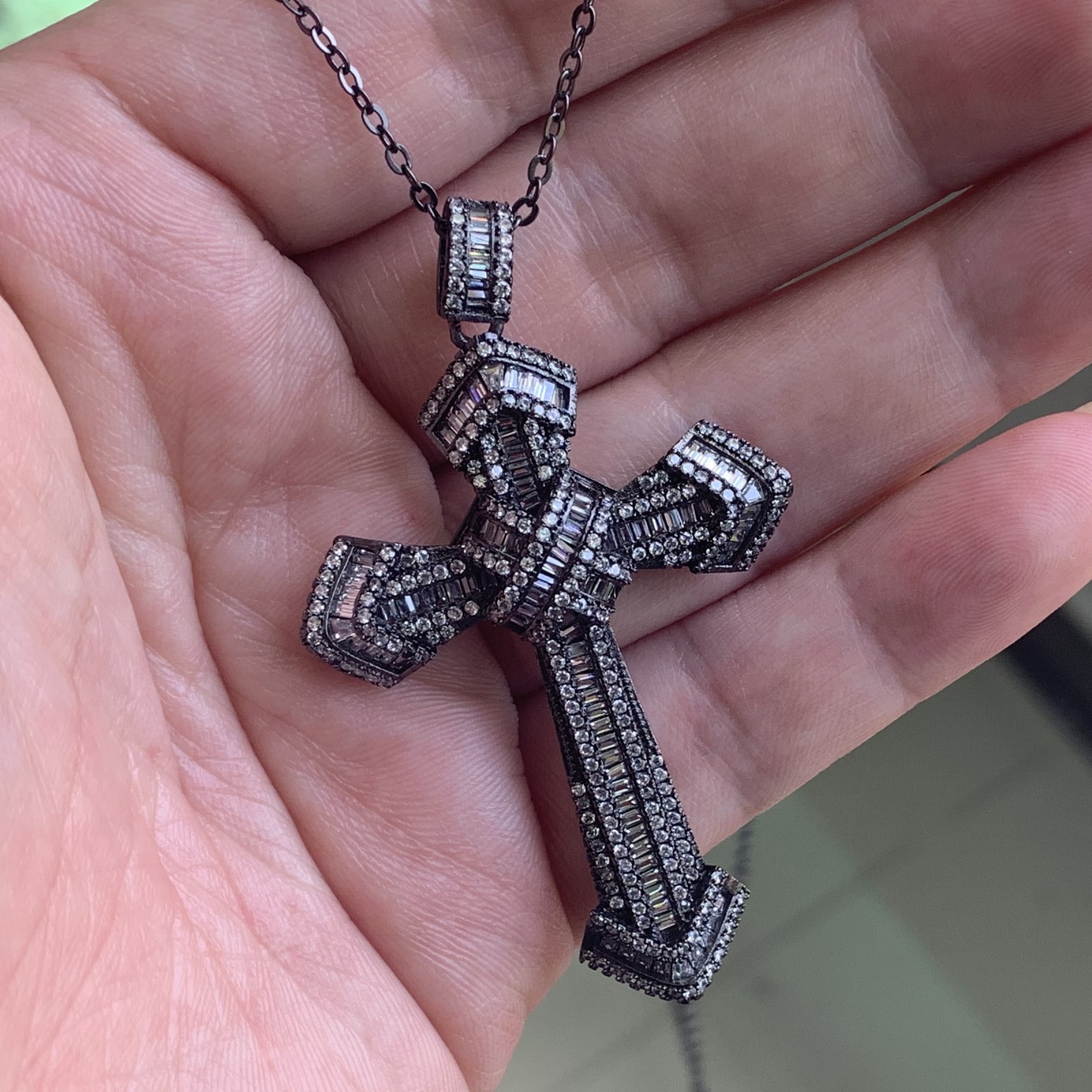 2024 Cross Pendant Necklace: 5A CZ Dia Chain, Sier & Gold, Fashion Jewelry Gift