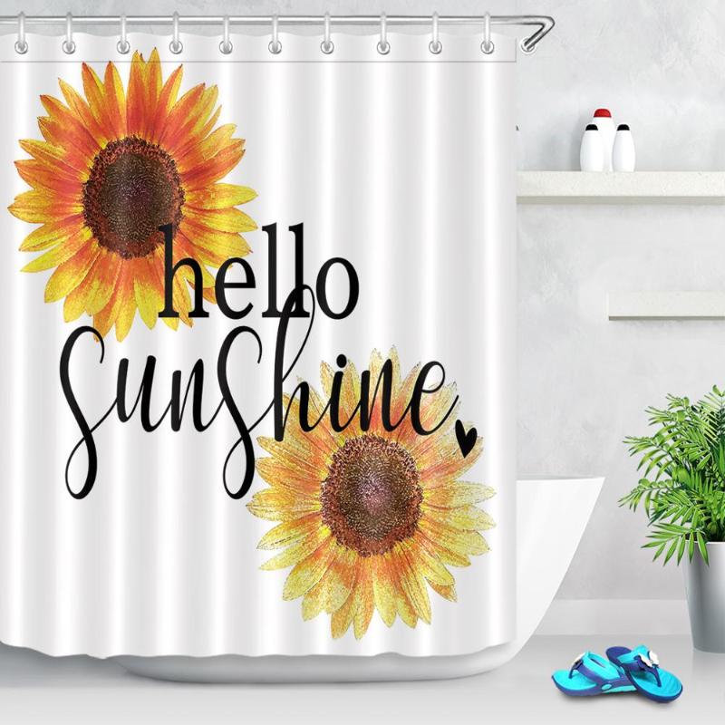 Hello Sunflower Shower Curtain Bathroom Curtain Fabric Waterproof Polyester Yellow Flowers Bathtub Shower Set with Hooks
Hello Sunflower Shower Curtain Bathroom Curtain Fabric Waterproof Polyester Yellow Flowers Bathtub Shower Set with Hooks
