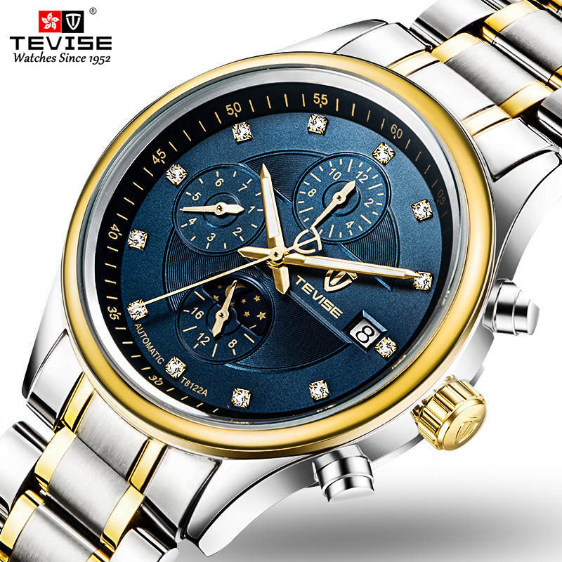 2019 TEVISE Luxury Classic Men's Watches Mechanical Watches Moon Phase Stainless Steel Gentleman Watch Man Wristwatches, Slivery;brown
2019 TEVISE Luxury Classic Men's Watches Mechanical Watches Moon Phase Stainless Steel Gentleman Watch Man Wristwatches, Slivery;brown
