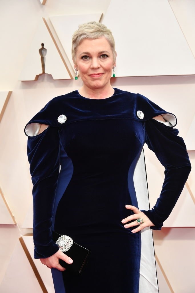 Arrival Th New Oscar Awards Olivia Colman Mermaid Evening Dresses Jewel Neck Veet Long Sleeves Floor Length Red Carpet Celebrity Dress