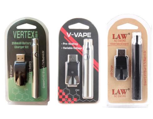 Preheating Battery Blister Kit 350mAh 650mAh 1100mAh LAW V-Vape Variable Preheat Vape Pen 510 Thread USB Individual Vertex Batteries
Preheating Battery Blister Kit 350mAh 650mAh 1100mAh LAW V-Vape Variable Preheat Vape Pen 510 Thread USB Individual Vertex Batteries