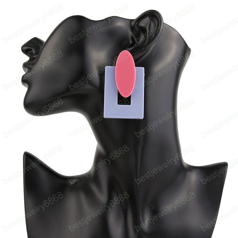 New Style Fashion Big Resin Drop Earrings For Women New Acetic Acid Large Korea Square Earrings Trendy Geometric Jewelr
