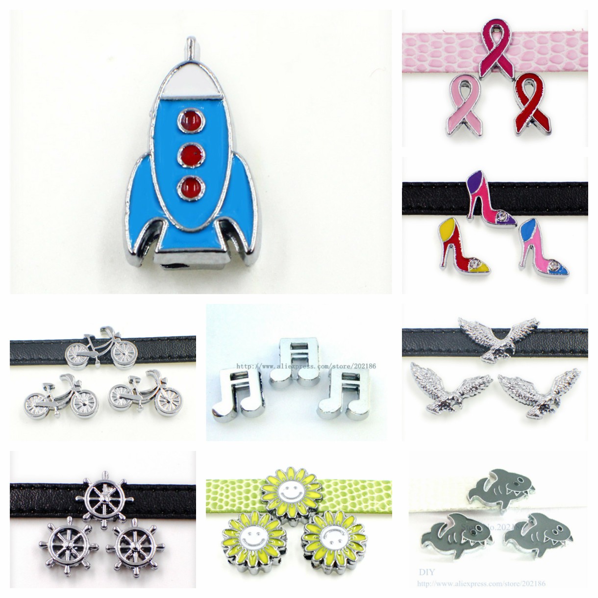 10pcs 8mm rocket shark ribbon bicycle slide sharm illimited love wristband charms fit 8mm pet collar wristband bracelet jewelry making, Bronze;silver
10pcs 8mm rocket shark ribbon bicycle slide sharm illimited love wristband charms fit 8mm pet collar wristband bracelet jewelry making, Bronze;silver