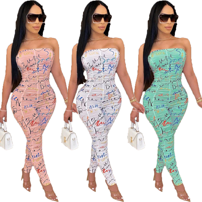 2020 Summer Women Strapless Stretchy Jumpsuits Cute Letters Printed Sleeveless Pleats Skinny Rompers Party Nightclub Outfits New Arrivals, Black;white
2020 Summer Women Strapless Stretchy Jumpsuits Cute Letters Printed Sleeveless Pleats Skinny Rompers Party Nightclub Outfits New Arrivals, Black;white