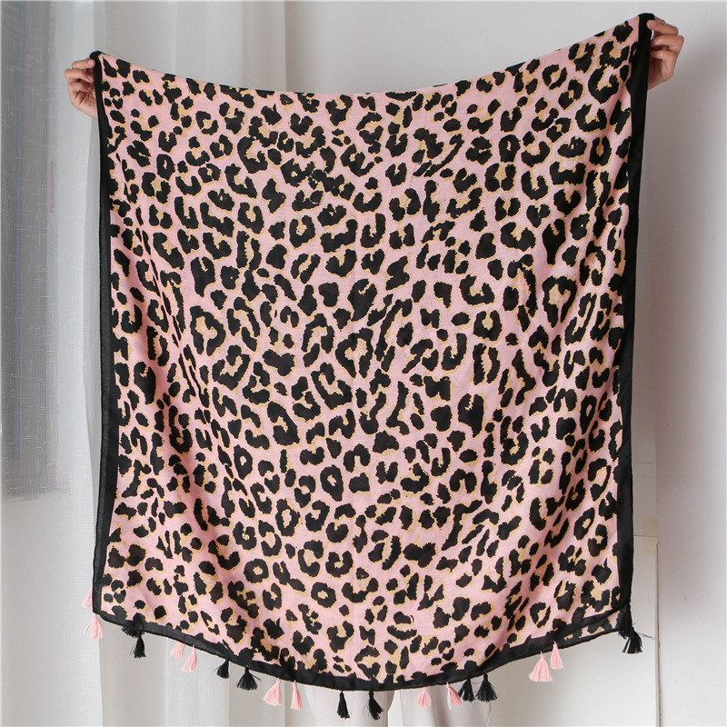 scarf women Winter Leopard Dot Tassel scarf women leopard polka dots fringe viscose shawl scarf For Women Neckerchief Fashion