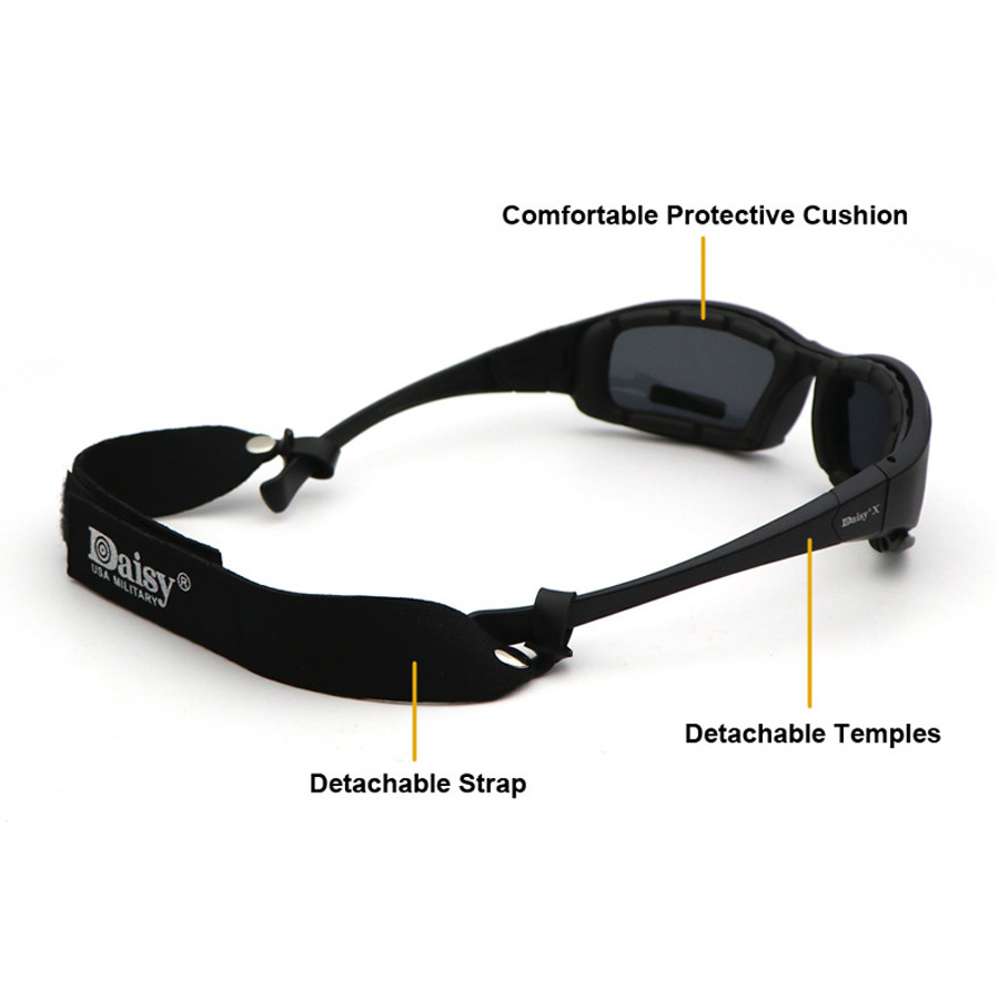 Daisy X7 Military Goggles Bullet-proof Army Polarized Sunglasses 4 Lens Hunting Shooting Airsoft Eyewear Y200619