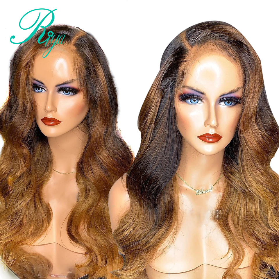 Ombre Blonde1BT27 brazilian full Lace Front Wigs For Women Body Wave Lace Frontal Wig preplucked synthetic Hair heat resistant