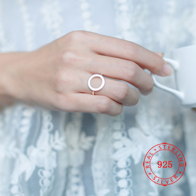 Open Ended Adjustable Size Ring 925 Sterling Silver Hollow Circle Geometric Finger Rings Lady jewelry
Open Ended Adjustable Size Ring 925 Sterling Silver Hollow Circle Geometric Finger Rings Lady jewelry