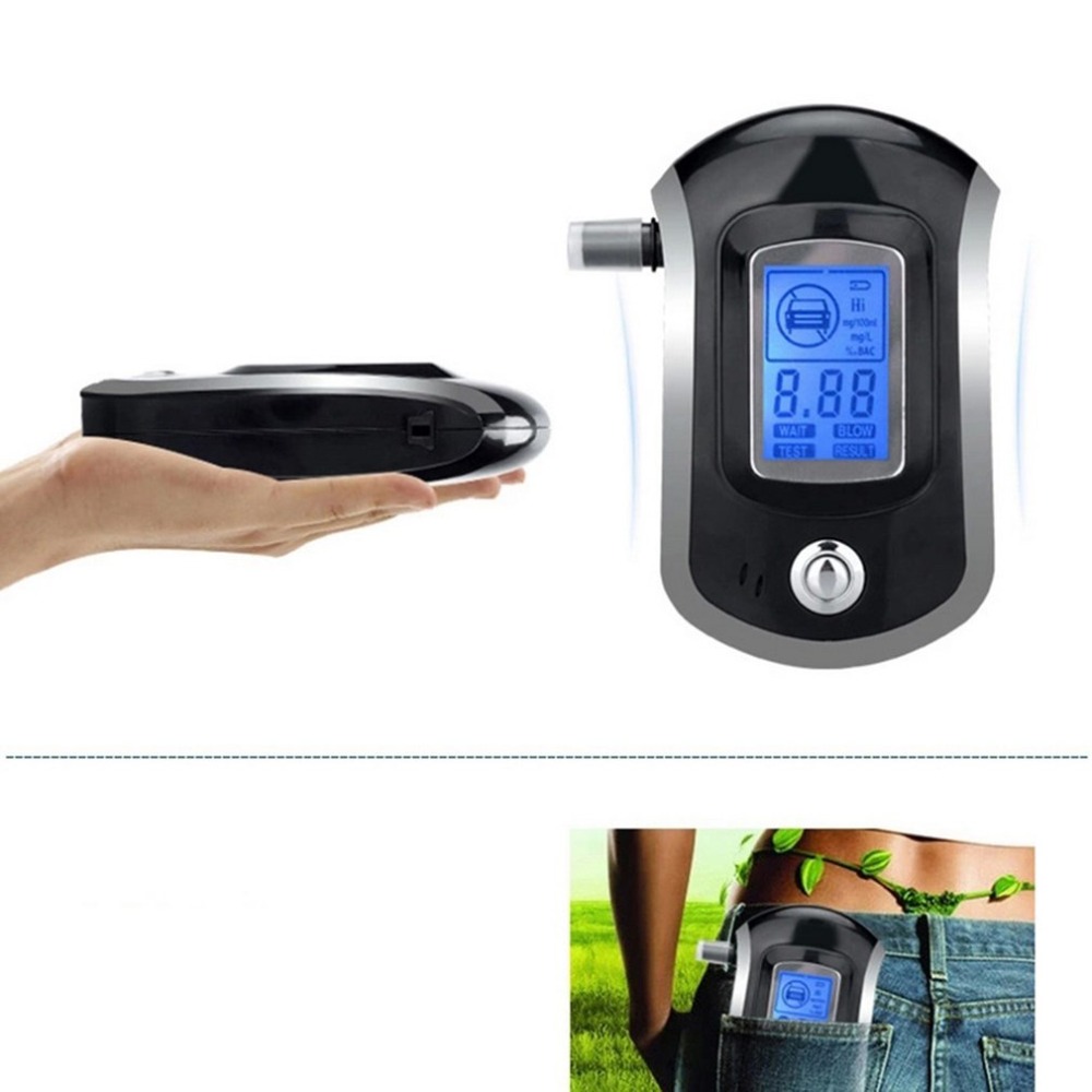 Professional Digital Breath Alcohol Tester Breathalyzer Dispaly with 11 Mouthpieces AT6000 LCD Display DFDF283K