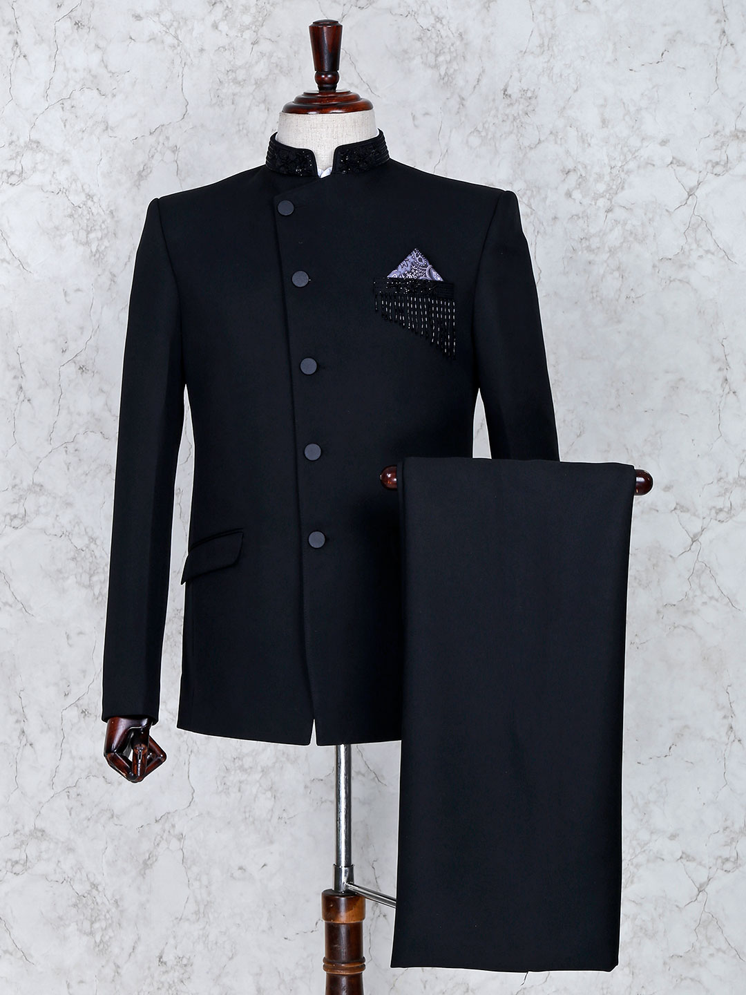 High Quality 2 Pieces Wedding Tuxedos Beaded Lapel Groom Wear Formal Party Prom Men Suit Blazer(Jacket+Pants)