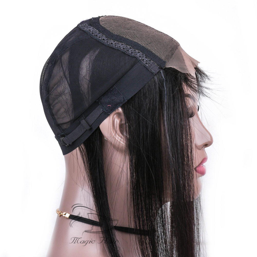 4*4 inch Straight Lace Closure With Wig Cap Natural Color Brazilian Straight Hair Middle Part 100% Human Hair Closure