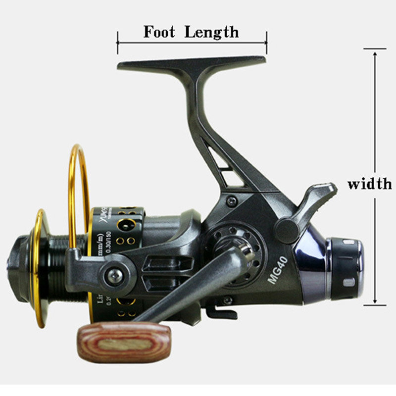 YUMOSHI 5.2:1 10+1 BB Front and Rear Drag Spinning Reels 3000 4000 5000 6000 Fishing Reels T191214