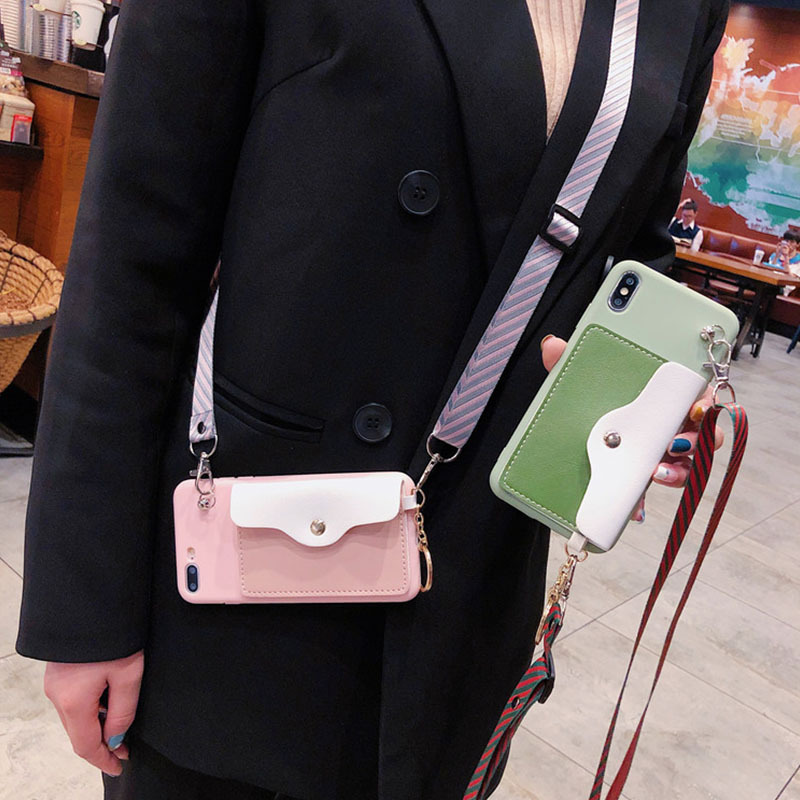 Luxury cute wallet card holder bracket lanyard silicone phone case for iphone X XR XS MAX 6S 7 8 plus for iphone11 back cover
Luxury cute wallet card holder bracket lanyard silicone phone case for iphone X XR XS MAX 6S 7 8 plus for iphone11 back cover