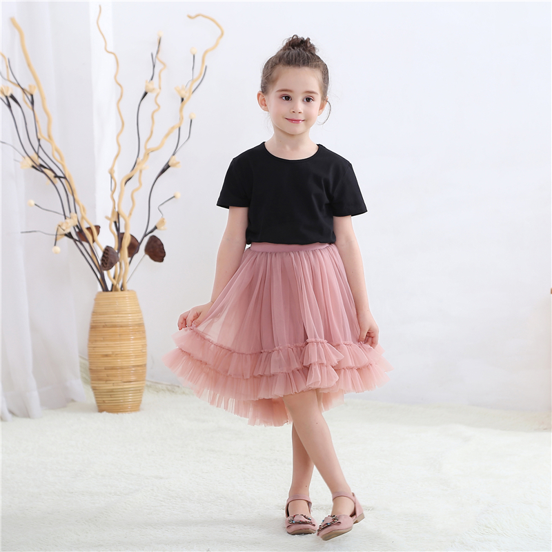Girls Hi-lo tutu skirts Kids girl Mauve Tulle Skirt Wedding Bridal Bridesmaid Skirt Knee Length Skirt with Ruffles 1-10 YS