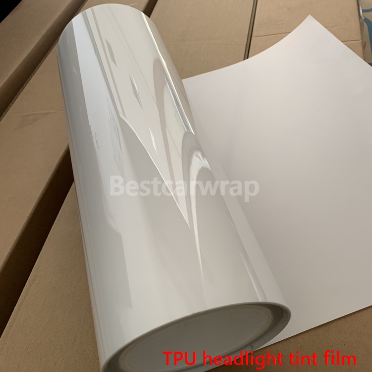 TPU Self healing Headlights Tinting Headlamp Tint film Light black smoke /1x32ft Roll ( 0.3x10meter clear and blue color size 0.3x10m Roll (