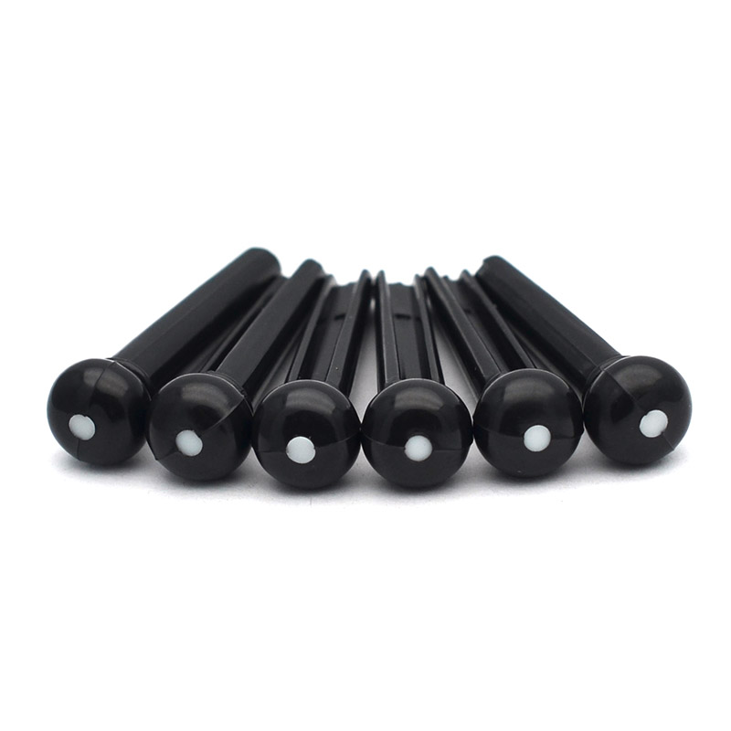 100pcs Acoustic Guitar Slotted Bridge Pin Classical Style ABS Plastic Guitar Parts Accessories Ivory Black