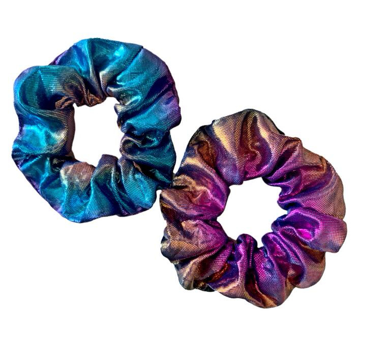 Hair Scrunchie Accesories Women Girl Ponytail Holder Rope Hair scrunchies Dot Shiny Fabric Gradient color Laser Hair bands Headbands GB1665