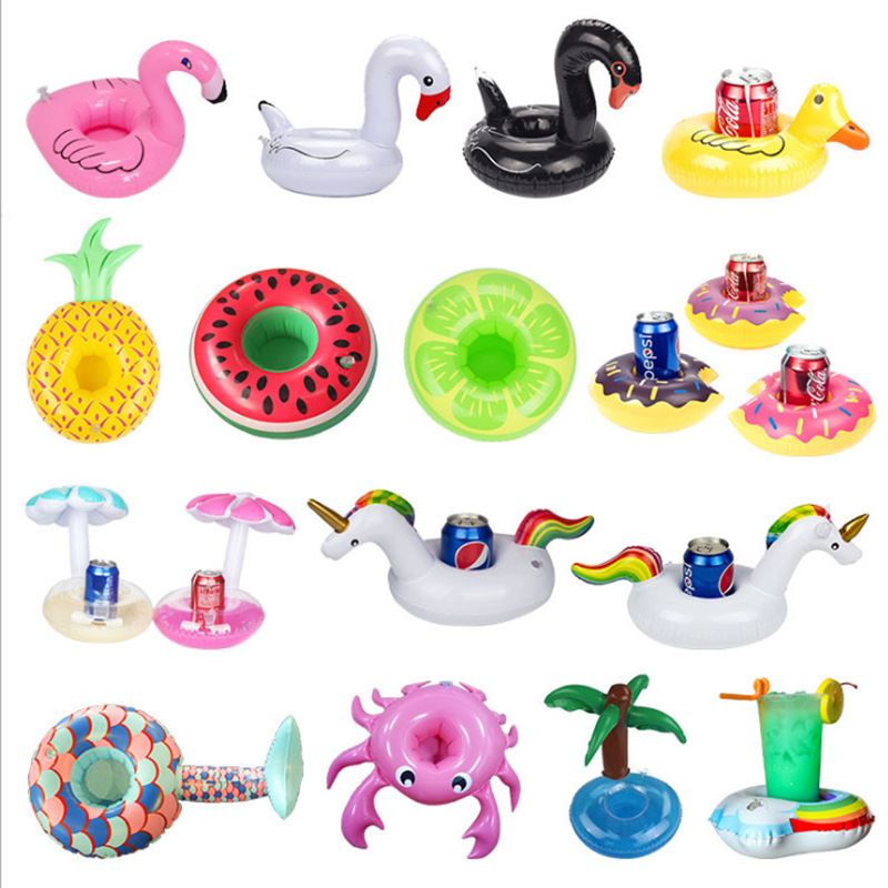 Novelty Games Beach Floats Drinks Cup Holder Swimming Pool Water Fun PVC Inflatable Support Cups Coasters Baby Bath Toys