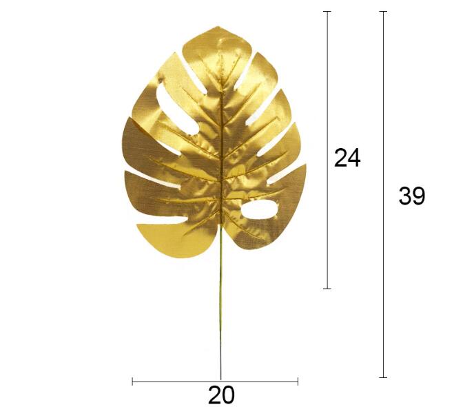 Artificial Gold Tropical Palm Leaves Simulation Leaves Multi Plant Leaves for Hawaiian Theme Party Wedding Decorations DIY Photo Props