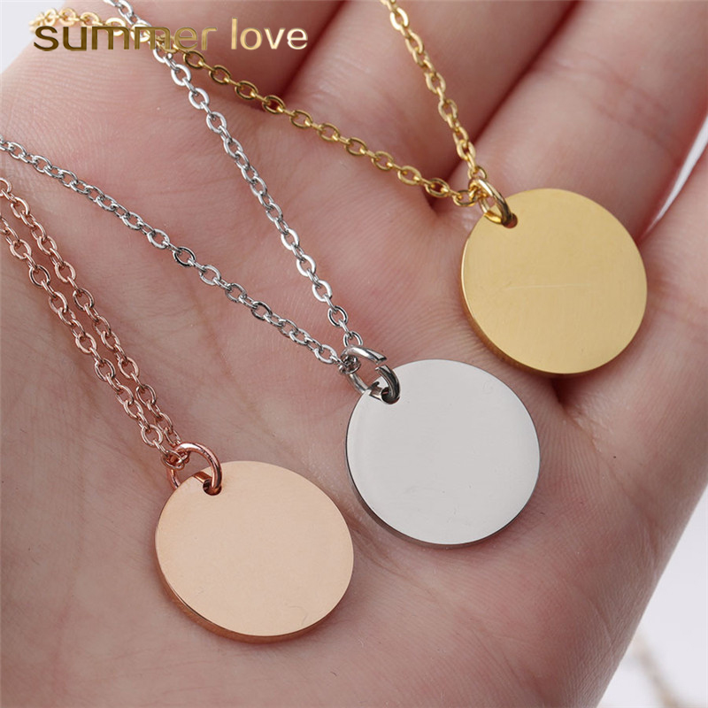 New Stainless Steel Round Coin Pendant Necklaces Women Gold Silver Minimalist Jewelry Clavicle Chain Dog Tag Collares Necklaces Fashion Gift
New Stainless Steel Round Coin Pendant Necklaces Women Gold Silver Minimalist Jewelry Clavicle Chain Dog Tag Collares Necklaces Fashion Gift