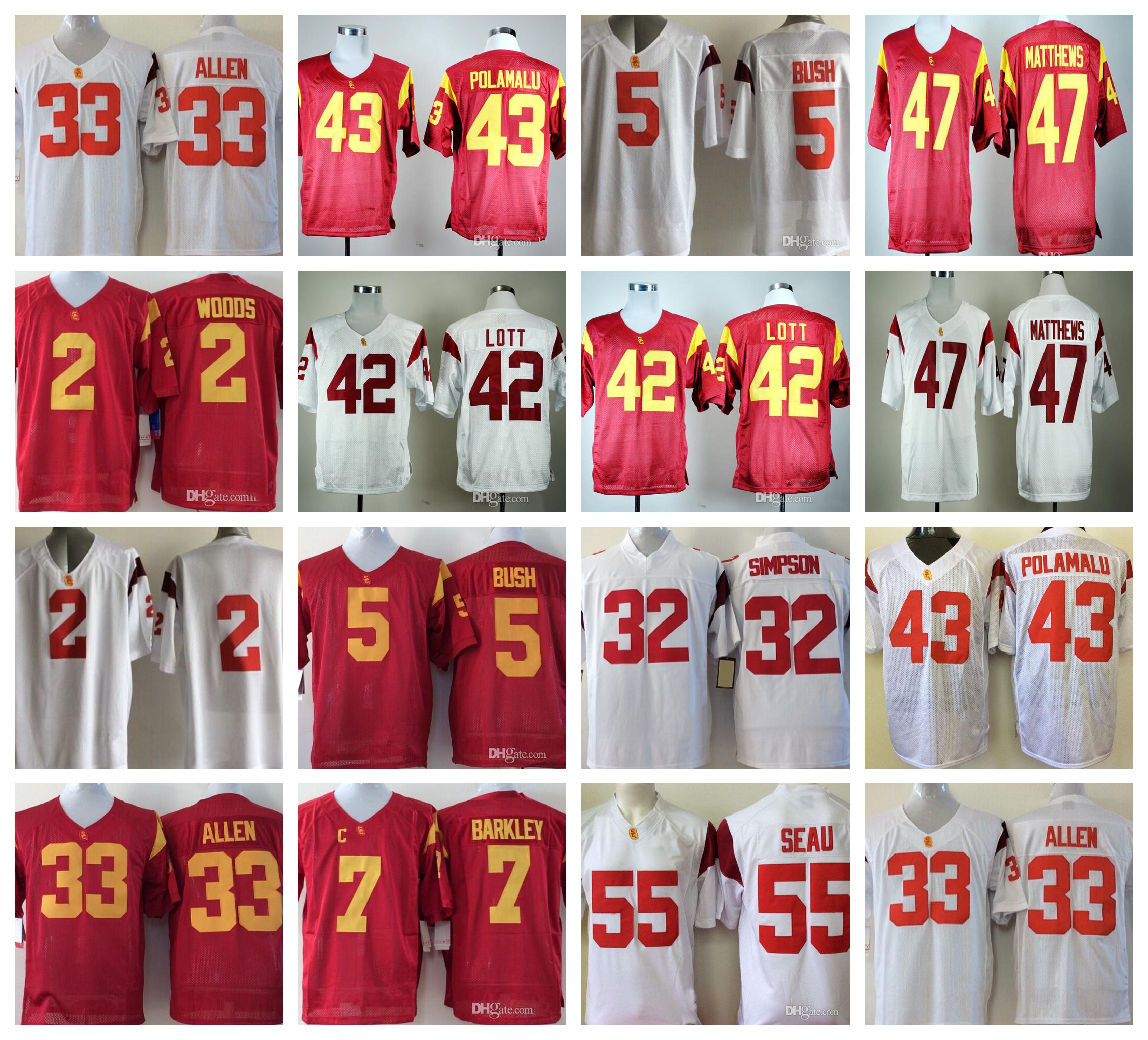 USC Trojans Reggie Bush Matt Barkley Troy Polamalu O.J Simpson Marcus Allen Ronnie Lott Clay Matthews College Football Jerseys02, 13
USC Trojans Reggie Bush Matt Barkley Troy Polamalu O.J Simpson Marcus Allen Ronnie Lott Clay Matthews College Football Jerseys02, 13