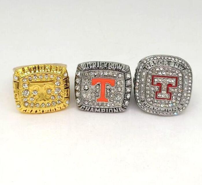 3PCS 2015 2008 1998 Tennessee Volunteers World Championship Ring Set Wholesale Fan Gift 2024 R250414