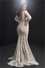 plus size mermaid wedding dresses v neck appliqued beaded long sleeves bridal gowns sheer back ruffle sweep train vestidos de novia
