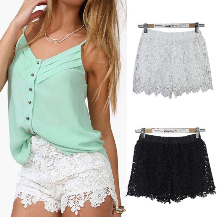 Fanshion Fast Shipping European Fashion Spring Summer Women Shorts Elastic High Waist Lace Shorts Casual Short Pants 8359, Black
Fanshion Fast Shipping European Fashion Spring Summer Women Shorts Elastic High Waist Lace Shorts Casual Short Pants 8359, Black